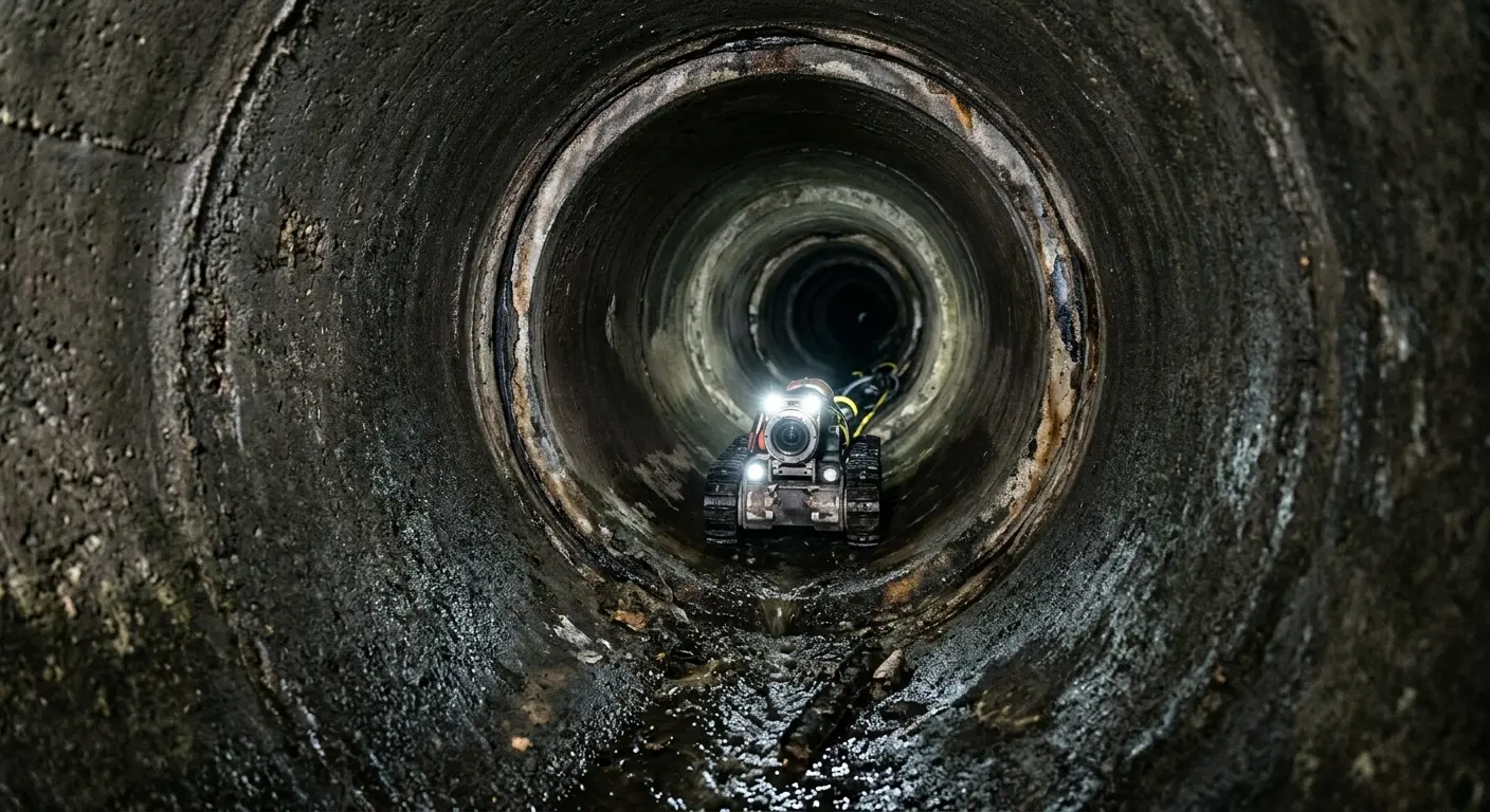 Robotic sewer camera inspecting pipe interior for Drain Snake Service in Beckett Ridge